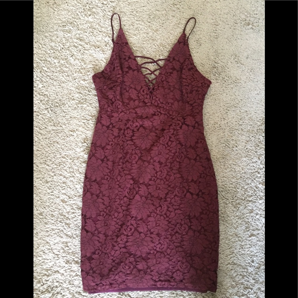 Lace burgundy dress